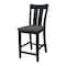 International Concepts Ava Solid Wood Counter Height Bar Stool - 24" Seat Height - Coal S75-132 - alternate 1
